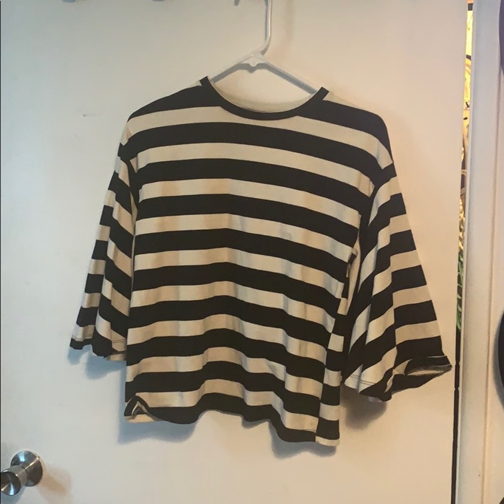 Black and white striped top